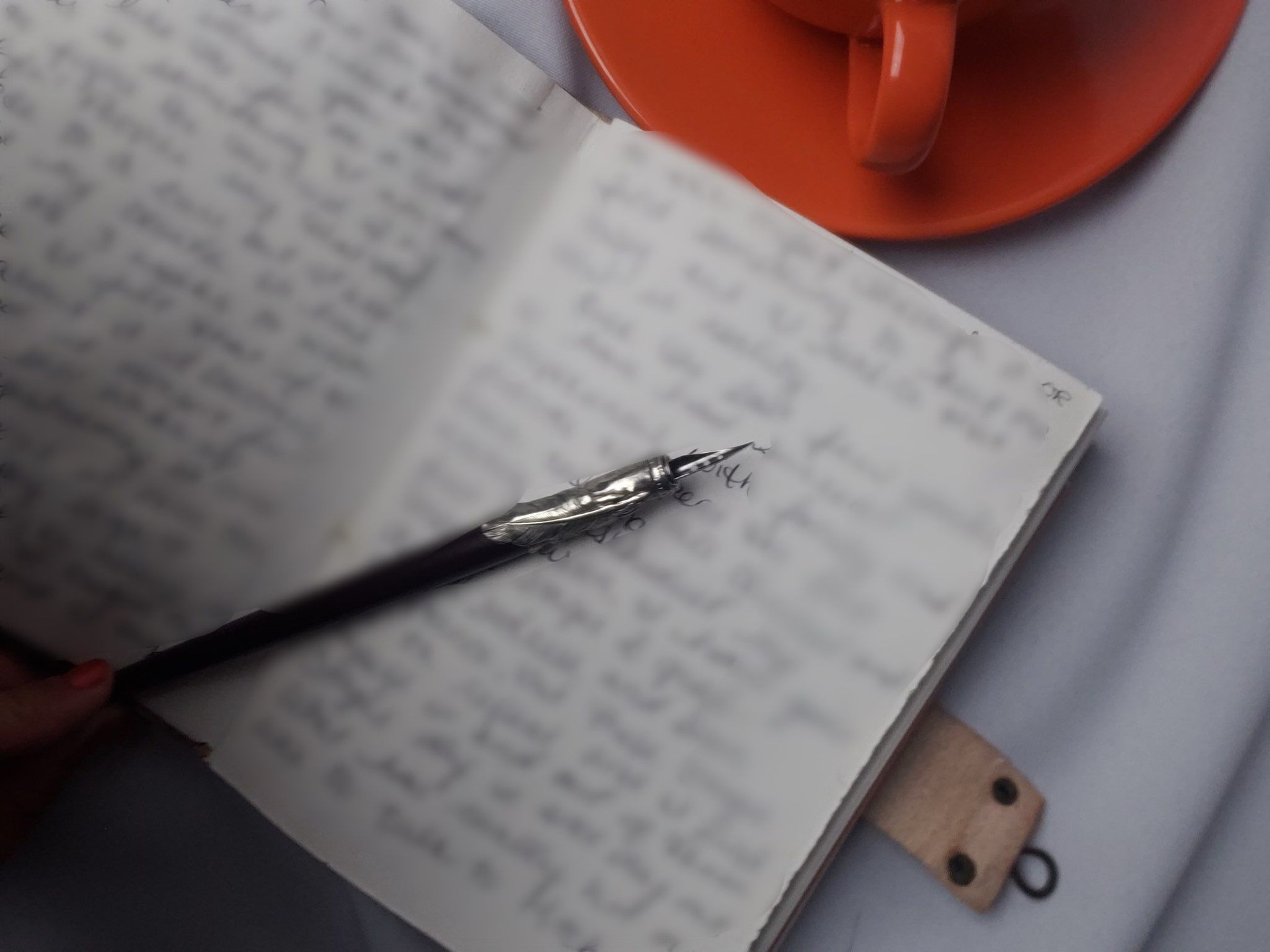 Reflective Journaling with Fountain Pen and Coffee – Creative Writing Concept